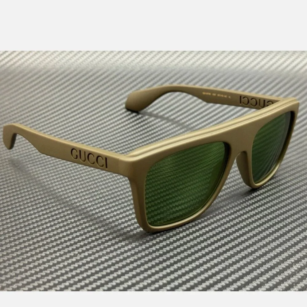 GUCCI Matte Green Men's 57 mm Extra Large Sunglasses